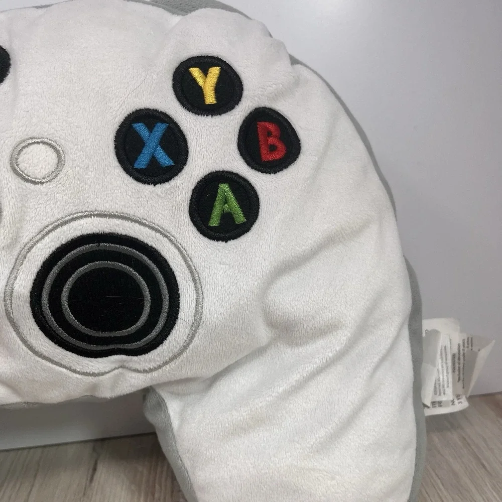 Official Xbox Controller Plush Pillow White Robot Gamer Room Decor Embroidered